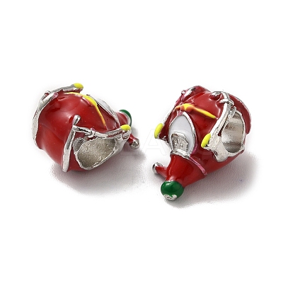 Christmas Theme Alloy Enamel European Beads PALLOY-D058-01P-04-1