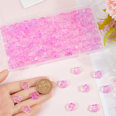 150Pcs Transparent Spray Painted Glass Beads GLAA-SP0001-23B-1