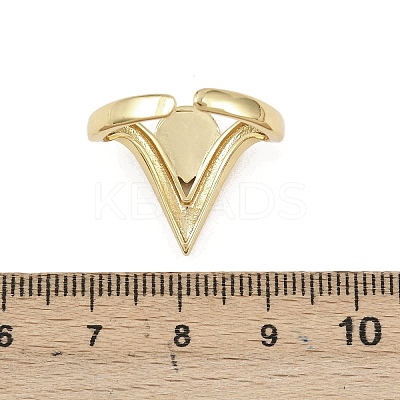 Brass Open Cuff Rings for Women RJEW-K308-04B-G-1