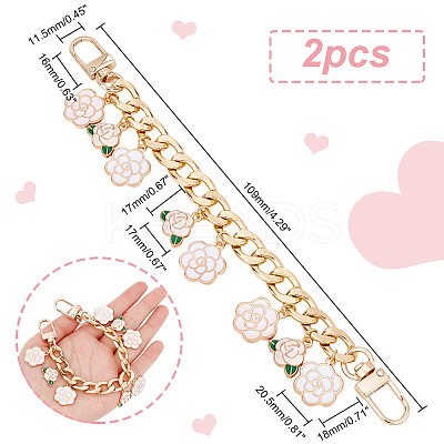 2Pcs Aluminum Curb Chains Purse Strap Extenders AJEW-PH0018-10-1