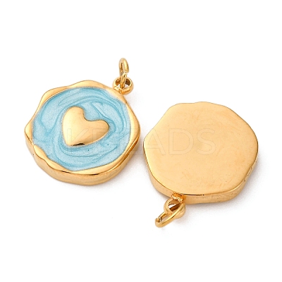 304 Stainless Steel Enamel Pendants STAS-U061-34G-C02-1