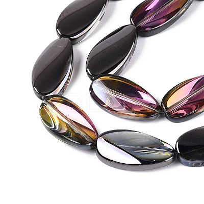 Electroplate Transparent Glass Beads Strands EGLA-N055-02J-1