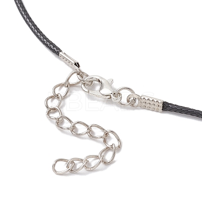 Handmade Porcelain Shell Shaped Pendant Black Waxed Cotton Cord Necklaces NJEW-JN05271-1