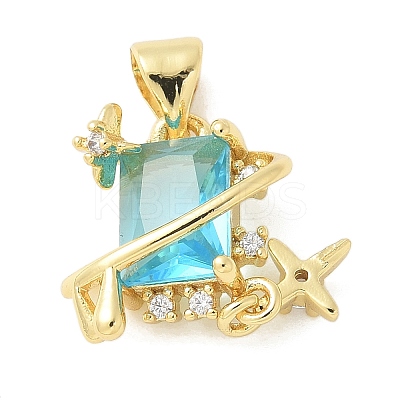 Brass Micro Pave Cubic Zirconia Pendants KK-K298-56G-1