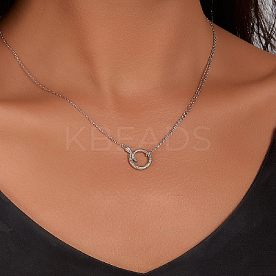 Anti-Tarnish Rhodium Plated Sterling Silver Cable Chains Pendant Necklaces for Women ZD1642-2-1