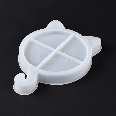 DIY Cat's Head Display Tray Silhouette Silicone Molds DIY-G058-D02-1