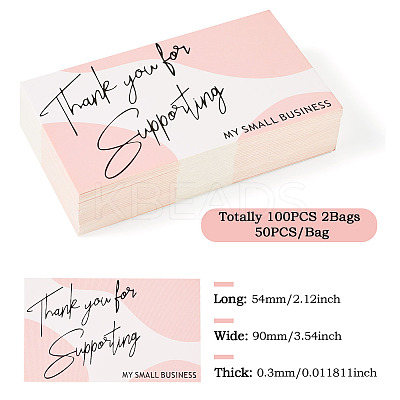 100Pcs 2Bags Thank You Card AJEW-TA0001-53B-1