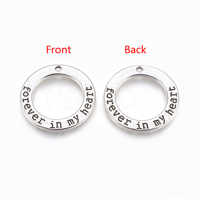 Tibetan Style Alloy Ring Pendants TIBEP-S293-018AS-LF-1