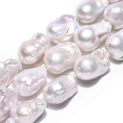 Natural Baroque Pearl Keshi Pearl Beads Strands PEAR-S019-02C-02-1