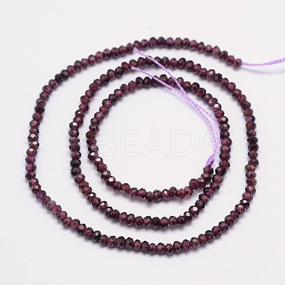 Faceted Rondelle Natural Garnet Bead Strands LS-G-I156-08-1