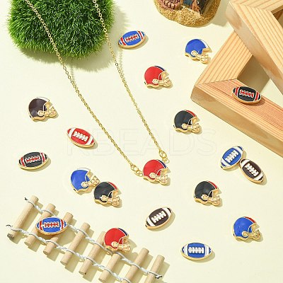 40Pcs 10 Styles Zinc Alloy Enamel Beads FIND-CJ0003-77-1