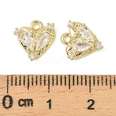 Brass Micro Pave Cubic Zirconia Charms KK-C107-14B-G-1