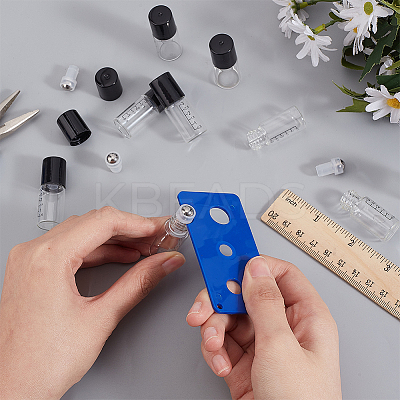 24Pcs Transparent Glass Roller Ball Bottles MRMJ-BC0003-36-1