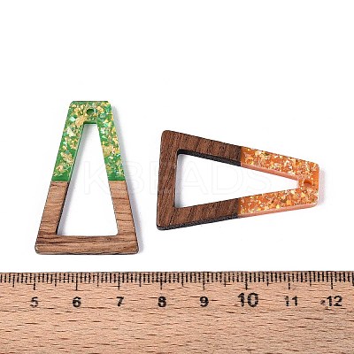 Opaque Resin and Walnut Wood Pendants RESI-T060-14M-1