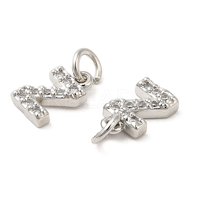 Brass Micro Pave Grade AAA Cubic Zirconia Charms ZIRC-P067-11P-Z-NR-1