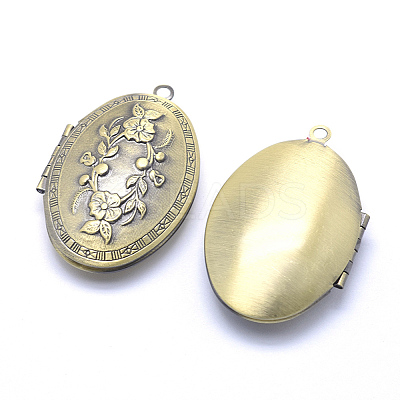 Brass Locket Pendants X-KK-F717-16AB-NR-1