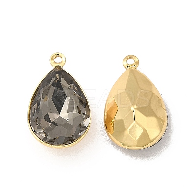 Rack Plating Brass Glass Pendants KK-A177-22G-03-1