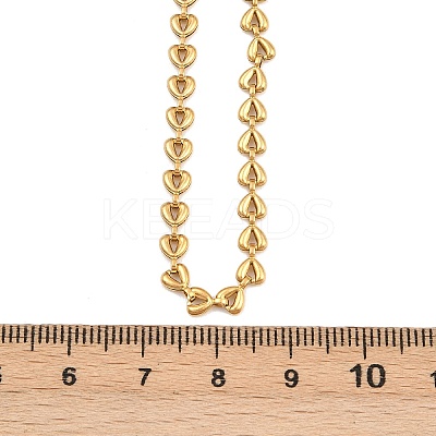 4MM 304 Stainless Steel Heart Link Chain Necklaces for Women LS-NJEW-G179-06G-1