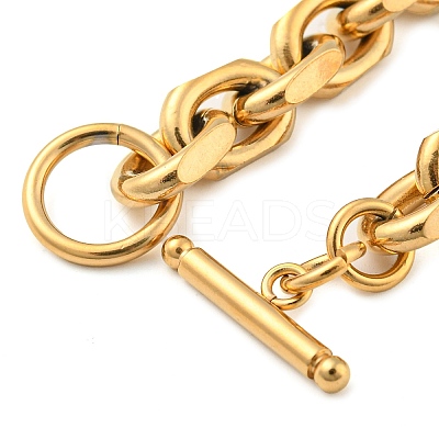 Ion Plating(IP) 304 Stainless Steel Cable Chain Bracelets BJEW-L631-27G-1