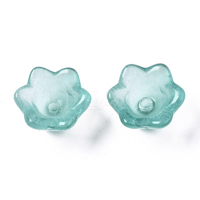 Transparent Spray Painted Glass Beads GLAA-Q089-002A-001-1