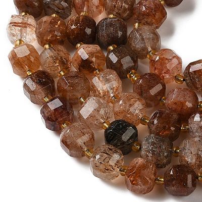 Natural Black Gold Rutilated Quartz Beads Strands GG-CBABD99-03B-1