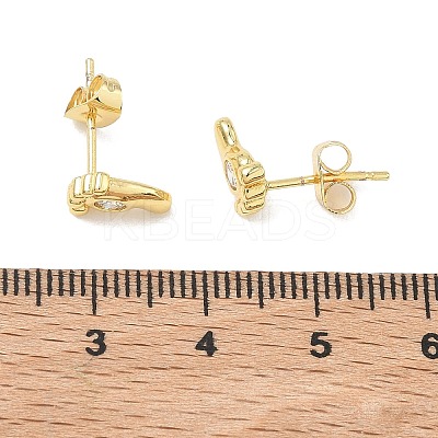 Brass & Crystal Rhinestone Stud Earrings for Women EJEW-G464-04G-03-1