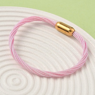304 Stainless Steel with Polyester Metallic Cord Bracelets for Women BJEW-Z145-01G-31-1