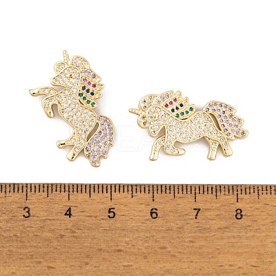 Brass Micro Pave Cubic Zirconia Pendants KK-E108-24G-1
