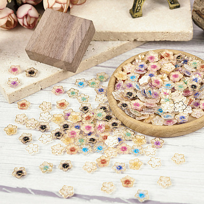 200Pcs 10 Colors Plating Acrylic Cabochons OACR-TA0001-17-1