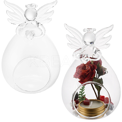2Pcs Hanging Glass Candle Holders AJEW-SC0002-51-1
