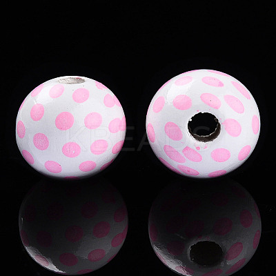 Easter Theme Printed Wood Beads WOOD-T032-22I-1