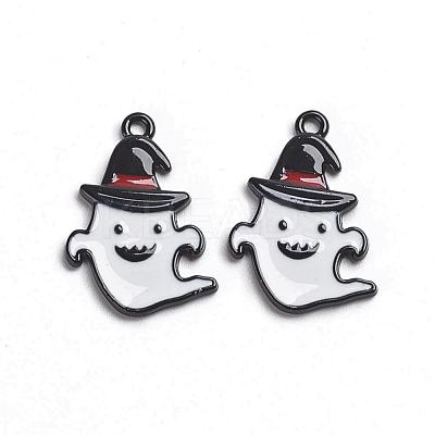 Gunmetal Plated Alloy Enamel Pendants ENAM-D040-D02-B-1