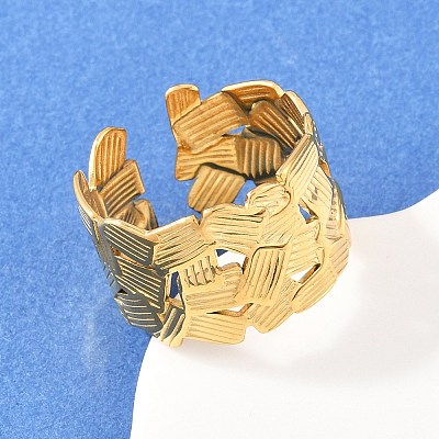 304 Stainless Steel Cuff Open Rings RJEW-Z125-01G-1
