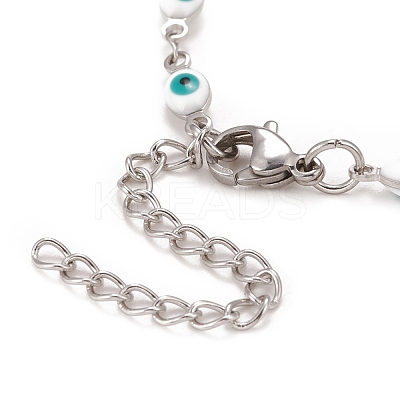 Enamel Horse Eye Link Chains Bracelet BJEW-P271-05P-03-1