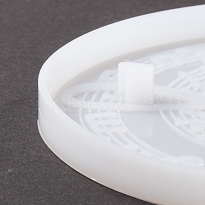 Flat Round with Musical Note Pattern Cup Mat Silicone Molds LS-DIY-M039-07-1