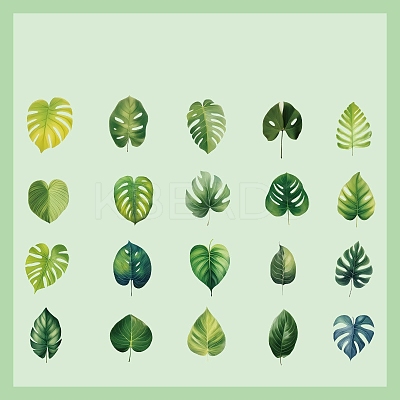 40Pcs 20 Styles Autumn PET Waterproof Self Adhesive Leaf Stickers LS-PW-WG40578-01-1