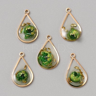 Resin Gold Foil Pendants RESI-TAC0010-97B-1