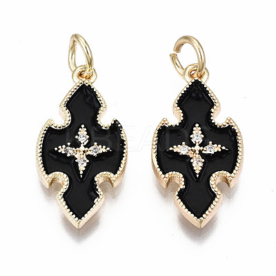 Brass Enamel Pendants KK-S356-199C-NF-1