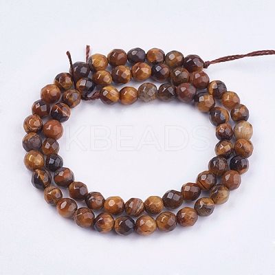 Natural Tiger Eye Round Bead Strands G-R203-6mm-1