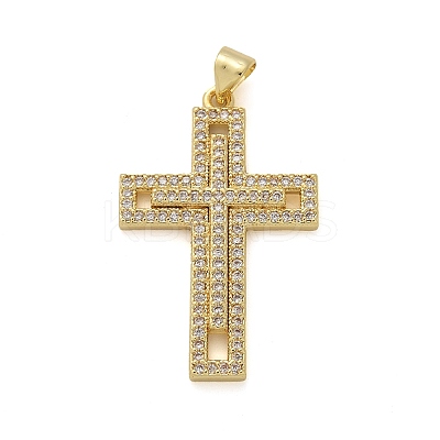 Brass Micro Pave Cubic Zirconia Pendants KK-M319-26G-01-1