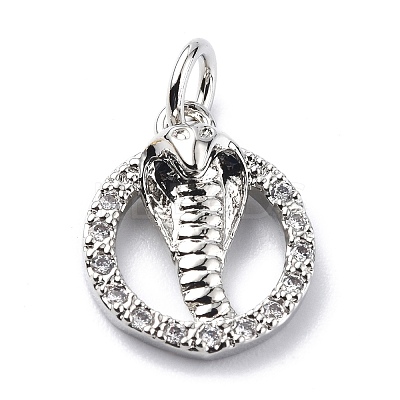 Brass Micro Pave Cubic Zirconia Charms ZIRC-F131-12P-1