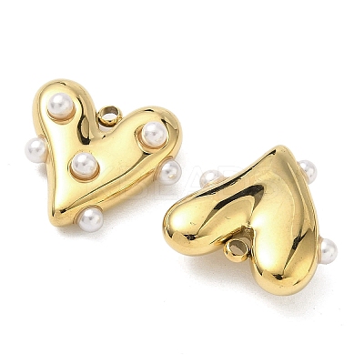 304 Stainless Steel with ABS Plastic Pearl Pendants X-STAS-G371-17G-1
