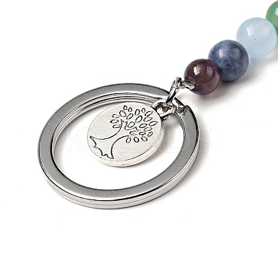 Natural Tiger Eye Chakra Keychain KEYC-F034-01D-1