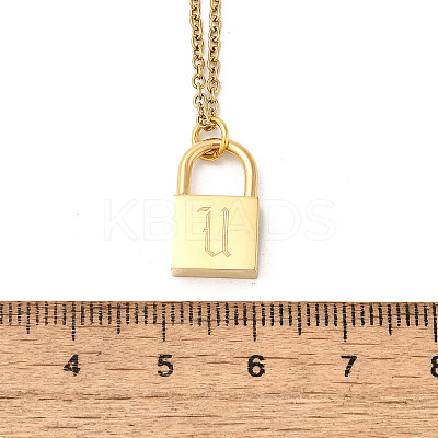 304 Stainless Steel Rolo Chain Pendant Necklaces NJEW-S444-01G-21-1