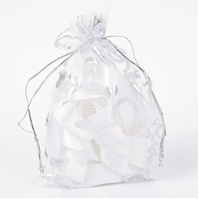 Heart Printed Organza Bags OP-R022-10x15-03-1