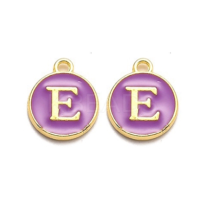 Golden Plated Alloy Enamel Charms ENAM-Q437-12E-1