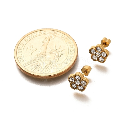 Ion Plating(IP) 304 Stainless Steel Stud Earrings EJEW-A118-09G-03-1