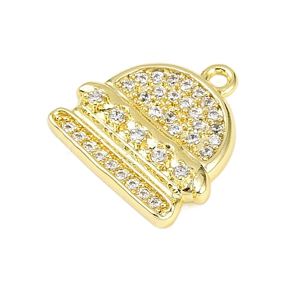 Brass Micro Pave Clear Cubic Zirconia Pendants KK-L238-16G-1