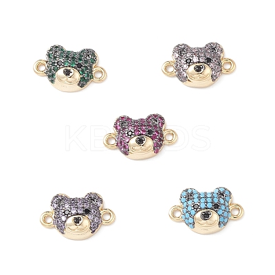 Brass Micro Pave Cubic Zirconia Connector Charms KK-M240-21-1