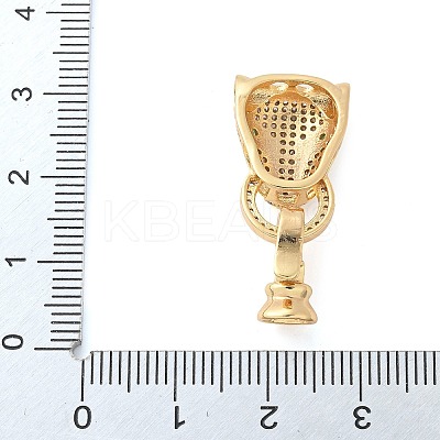 Brass Micro Pave Cubic Zirconia Fold Over Clasps KK-L289-001G-1